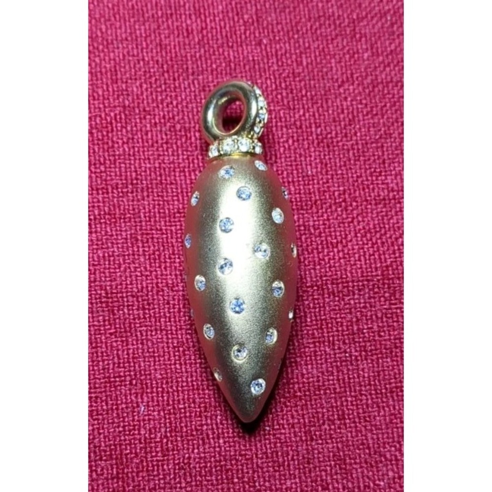 Vintage Swarovski Brushed Gold Tone Pendant Necklace With‎ Swarovski Crystals